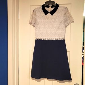 Doe & Rae Navy and White Dress